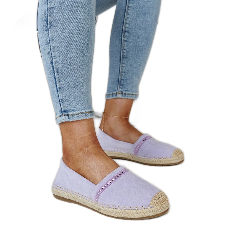 Espadrile mov cu strasuri Abia violet