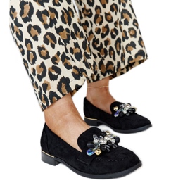 Mocasini negri cu decoratiuni Dahera negru Mocasini negri cu decoratiuni Dahera negru