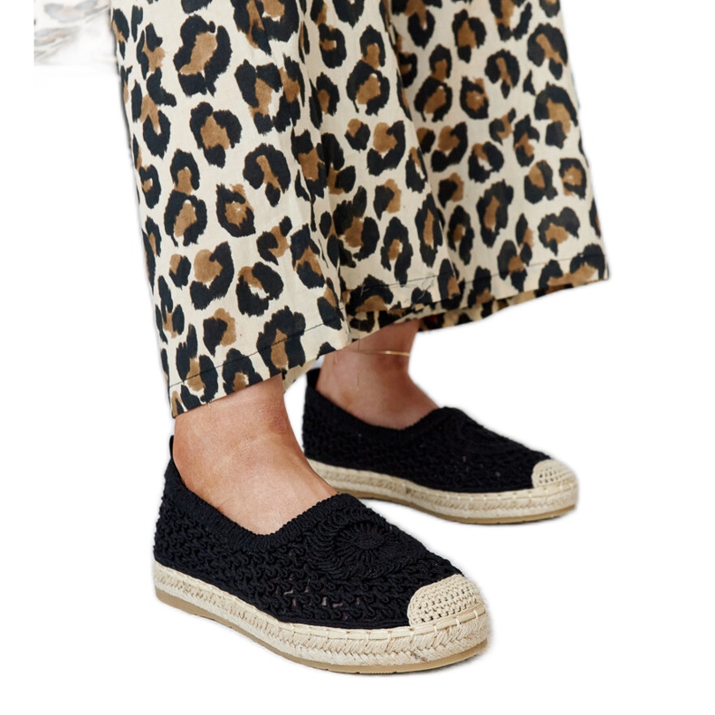 Espadrile Seila brodate negre negru Espadrile Seila brodate negre negru