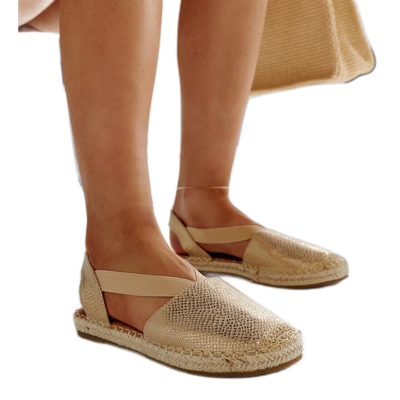 Espadrile bej cu toc deschis Tharna