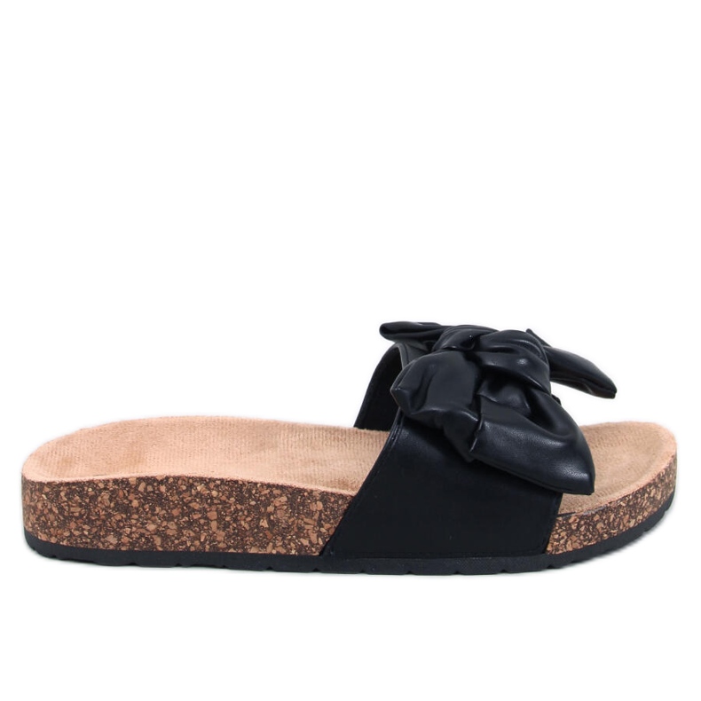 Bussi Papuci de pluta neagra cu fundita negru Bussi Papuci de pluta neagra cu fundita negru