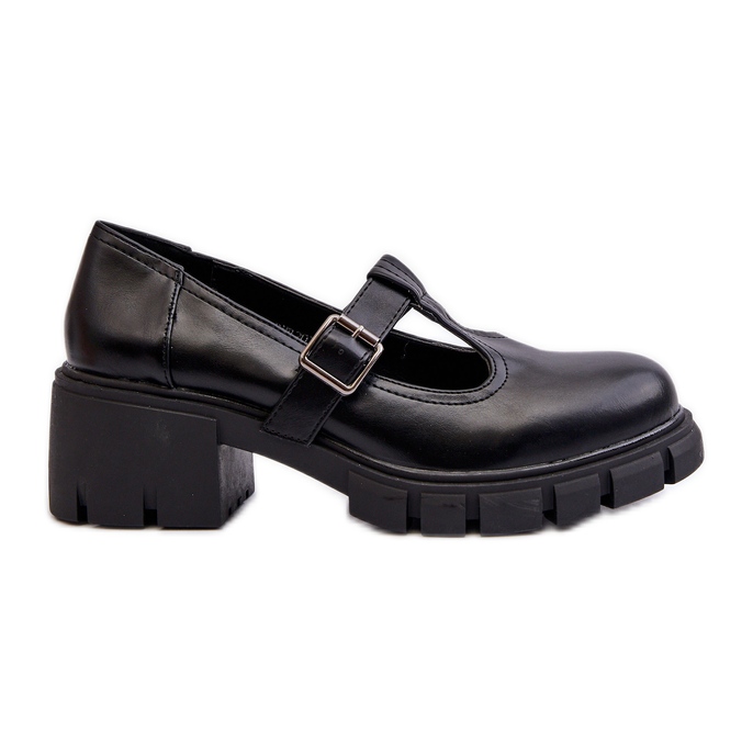 Jezzi Pantofi Dama Piele Ecologica Pe Platforma Si Bloc, Emelna Neagra negru Jezzi Pantofi Dama Piele Ecologica Pe Platforma Si Bloc, Emelna Neagra negru