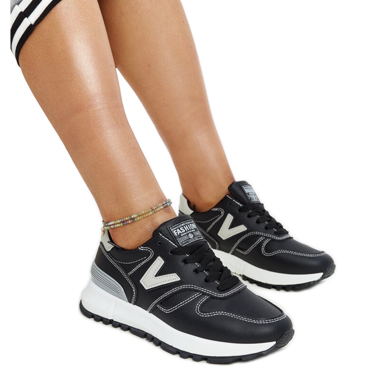 Tenisi negri cu talpa Cettina groasa negru