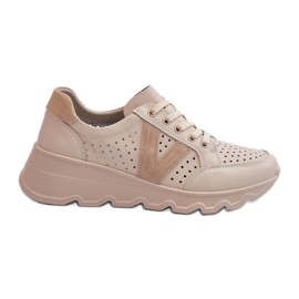 Vinceza Pantofi sport ușoare din piele de damă bej Eleonori Vinceza Pantofi sport ușoare din piele de damă bej Eleonori