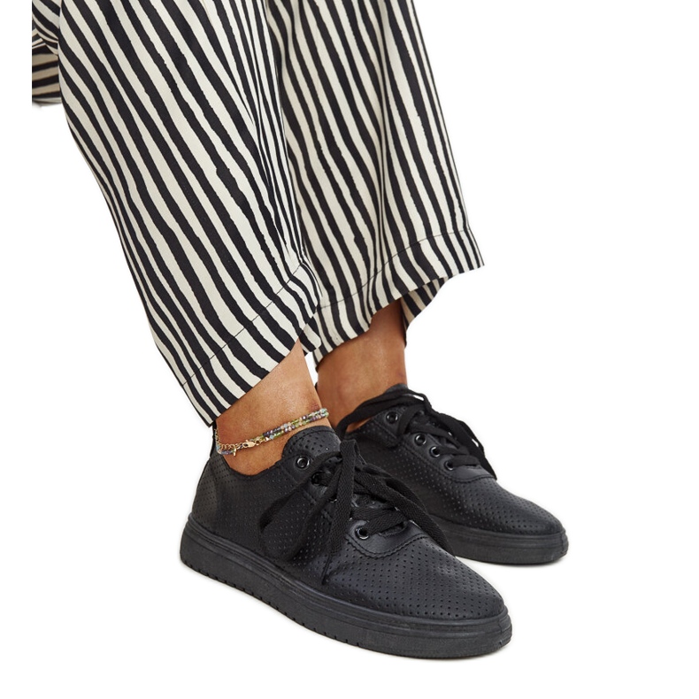 Pantofi cu șireturi din piele neagră negru Pantofi cu șireturi din piele neagră negru