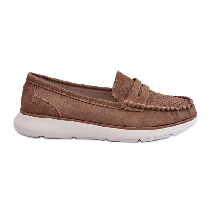 Sergio Leone SP012 Mocasini maro din piele intoarsa pe platforma