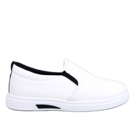 Adidasi Alliot White cu slip-on alb