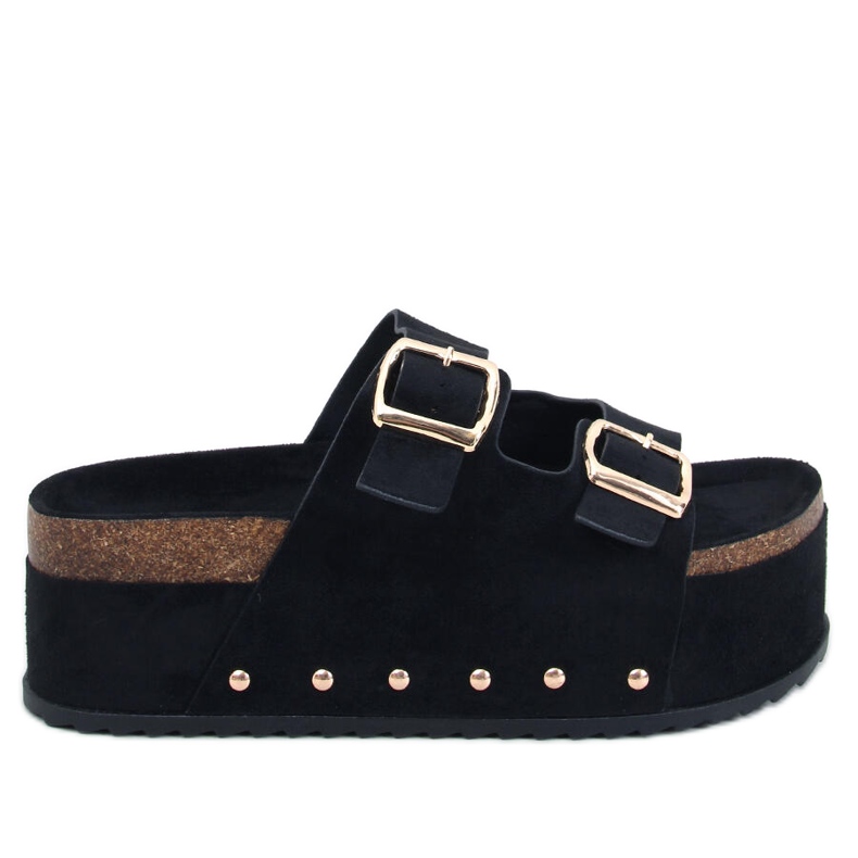 Flip-flops Galzai Black platformă din plută negru