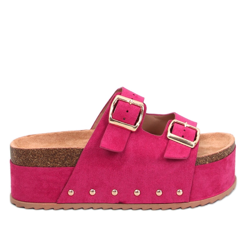 Papuci platforma din pluta Galzai Fuchsia roz