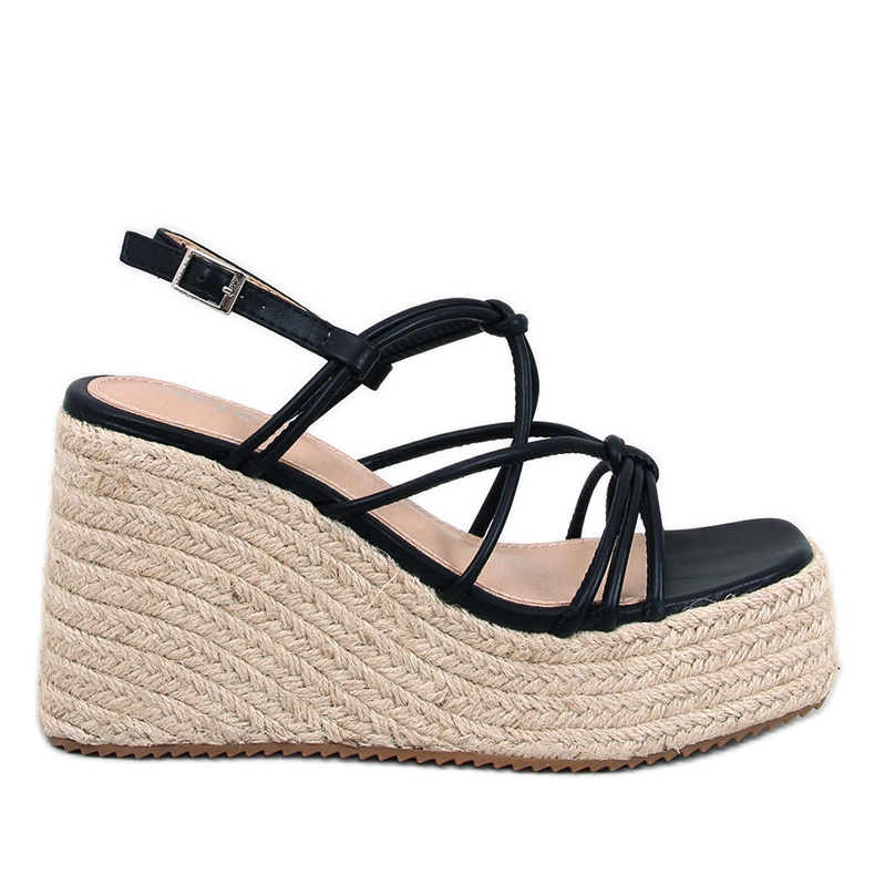 Pascai Sandale espadrile cu pane negre negru Pascai Sandale espadrile cu pane negre negru