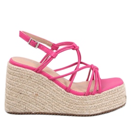 Sandale espadrile cu pane Pascai Fuchsia roz