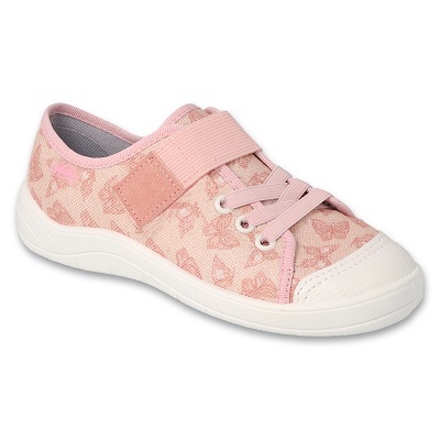 Papuci copii Befado cu velcro 351Y033, roz cu fluturi