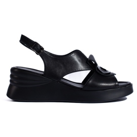 Goodin Sandale negre de damă confortabile negru Goodin Sandale negre de damă confortabile negru