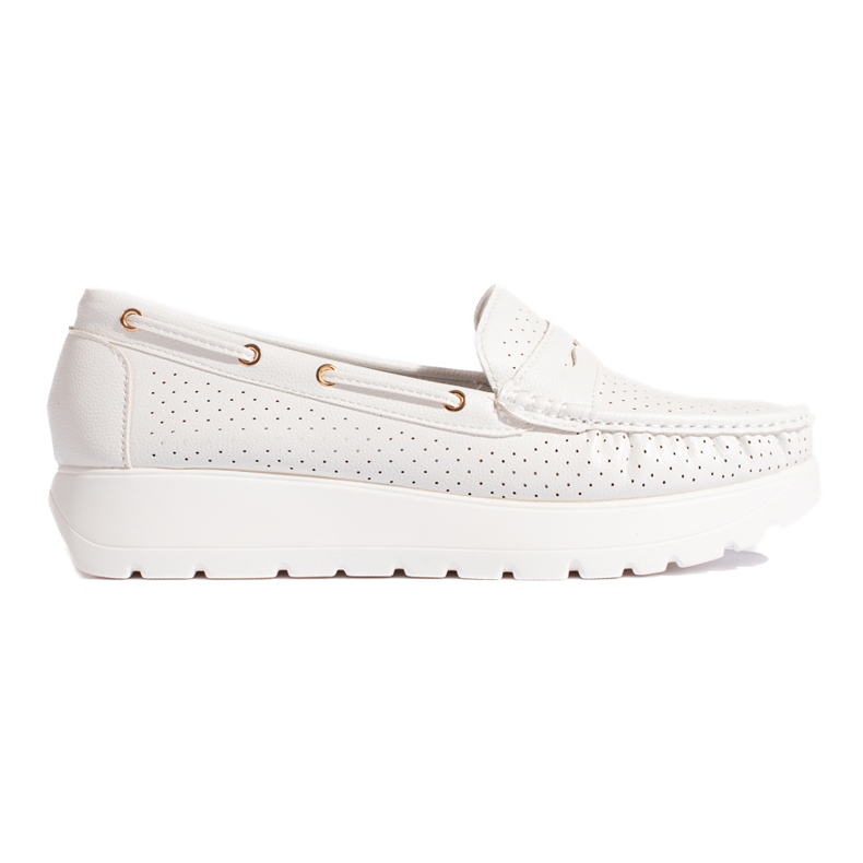 Goodin Mocasini eleganti de dama albi
