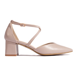 Goodin Sandale cu vârf de damă bej închis