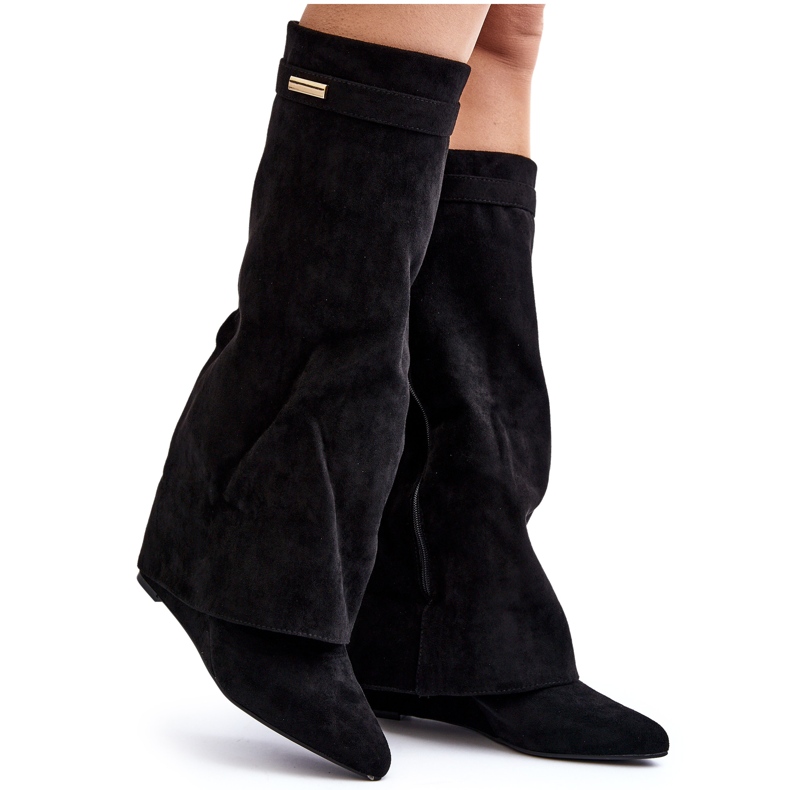 Cizme cu pană ascunse Pattia pentru femei negru Cizme cu pană ascunse Pattia pentru femei negru