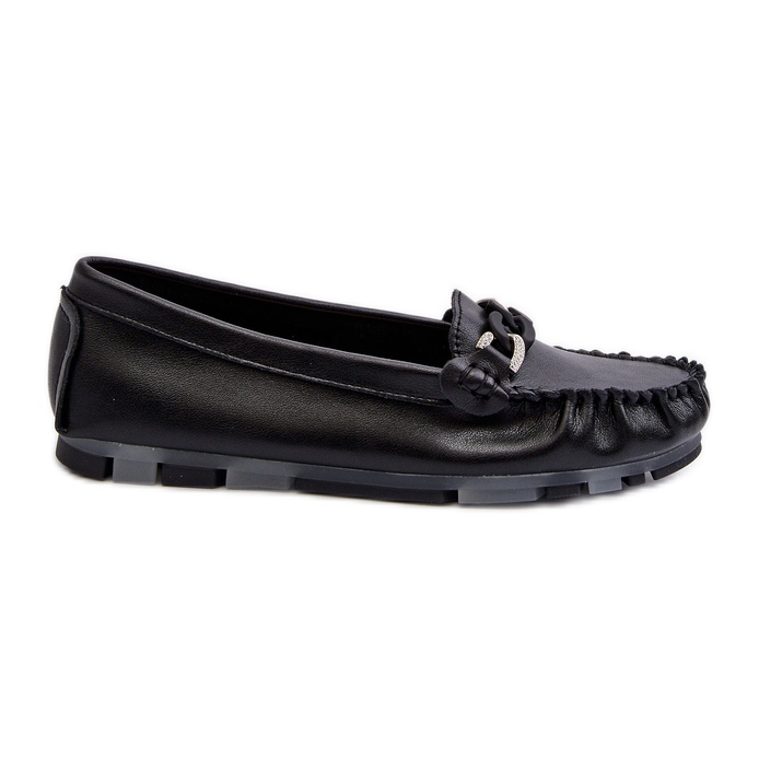 Mocasini De Dama Piele Cu Decorat Negru S.Barski LR339