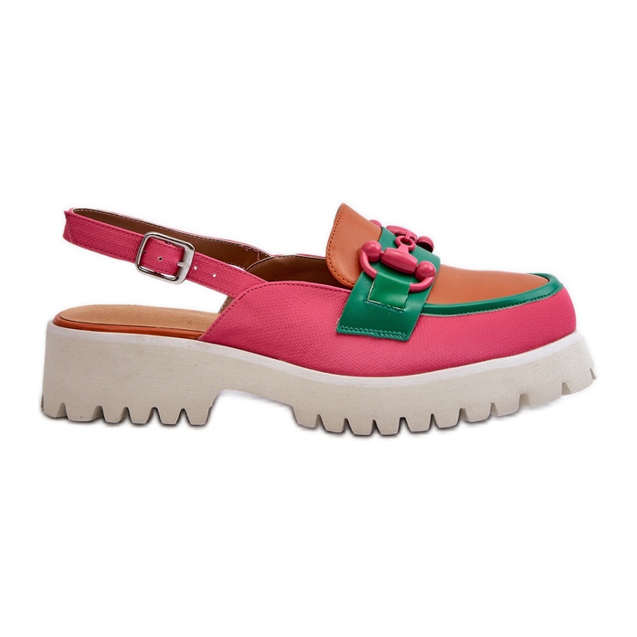 S.Barski Sandale De Damă Toc Plat Cu Decor Portocaliu D&amp;A MR38-656 portocale