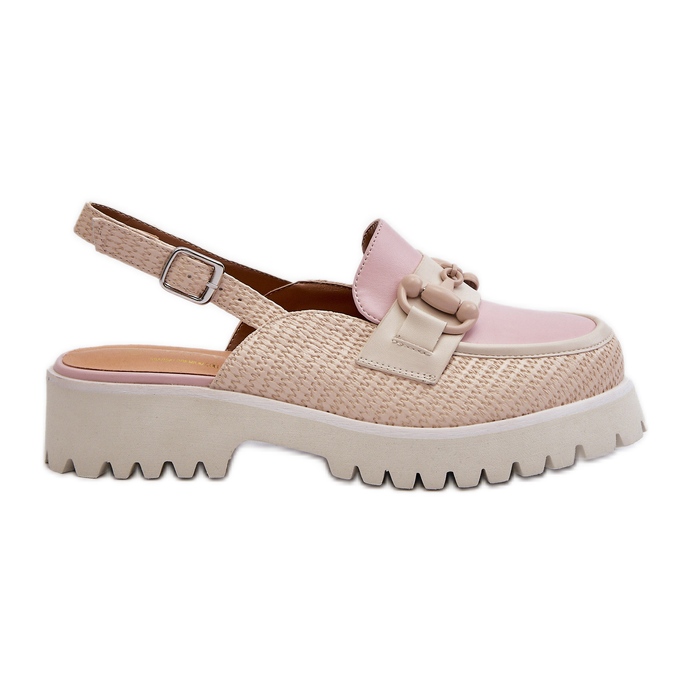 S.Barski Sandale De Damă Toc Plat Cu Decor Bej D&A MR38-656 S.Barski Sandale De Damă Toc Plat Cu Decor Bej D&A MR38-656