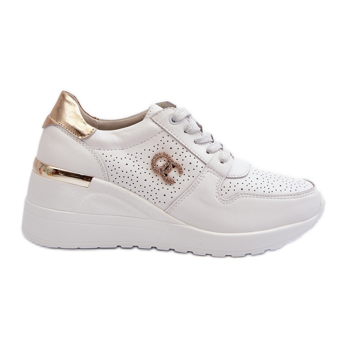 S.Barski Pantofi de damă din piele cu pană alb D&amp;A LR810