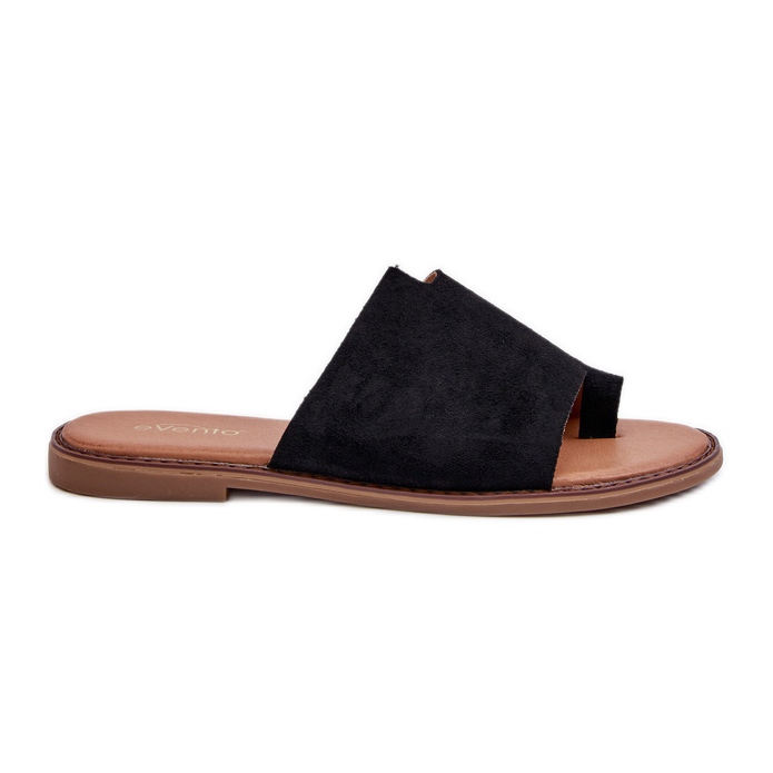 Flip-flops Amite din piele intoarsa neagra pentru dama negru Flip-flops Amite din piele intoarsa neagra pentru dama negru