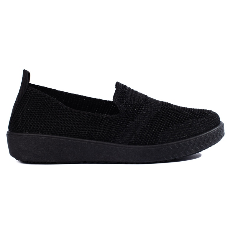 Tenisi negri cu slip-on negru