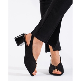 Goodin Sandale negre elegante cu toc înalt negru Goodin Sandale negre elegante cu toc înalt negru