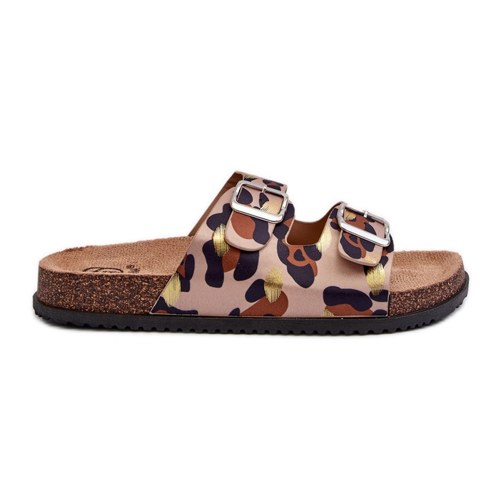 Flip-flops de damă bej și maro cu catarame Oliena