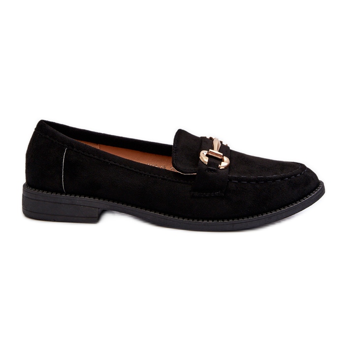 Mocasini De Dama Toc Plat Cu Decorat, Aviole Negru Mocasini De Dama Toc Plat Cu Decorat, Aviole Negru