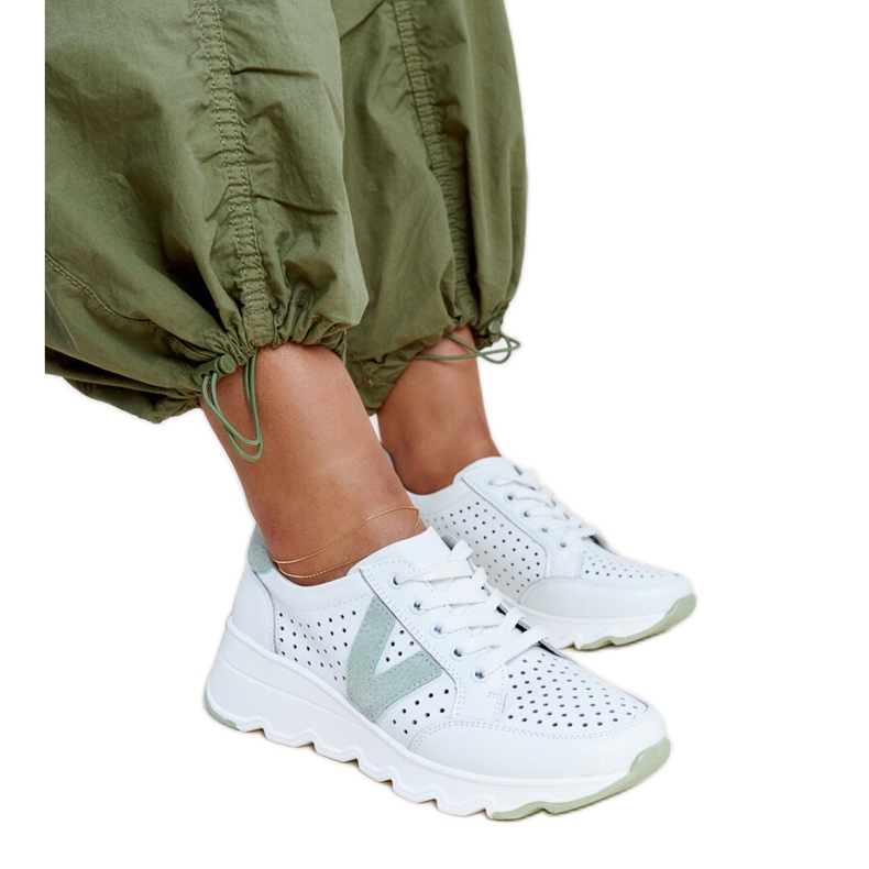 Tenisi ajurati Vinceza din piele alba