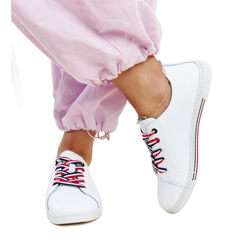 Adidași din piele albă Vinceza