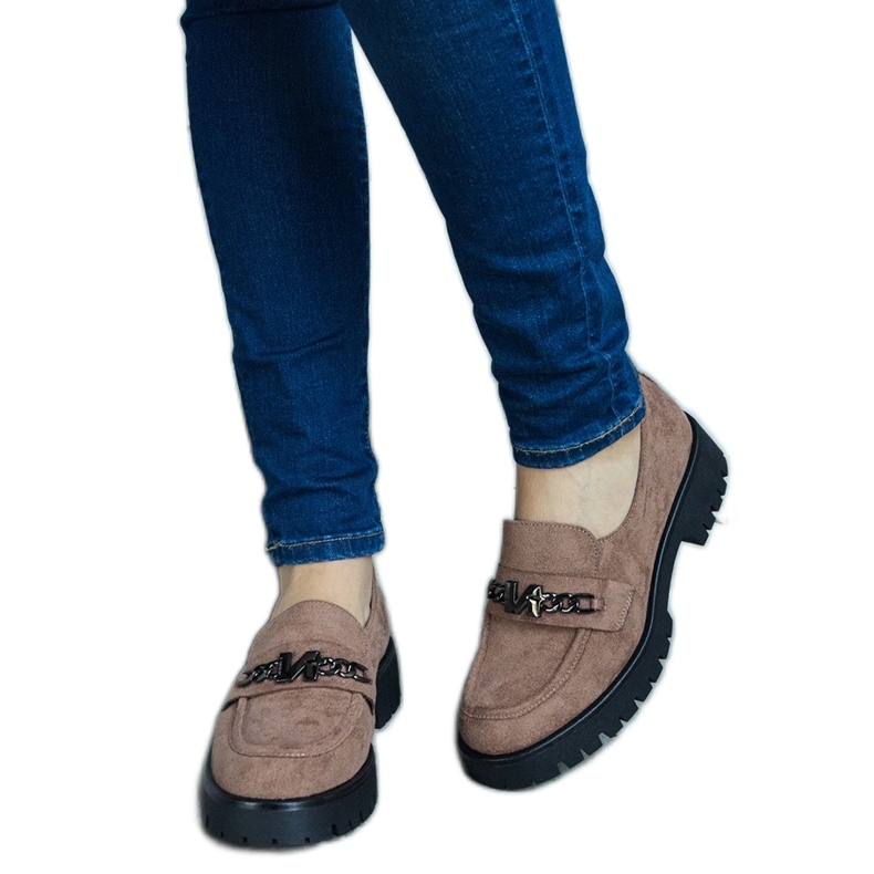 Mocasini Vinceza maro din piele intoarsa