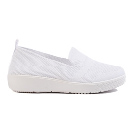 Tenisi albi cu slip-on