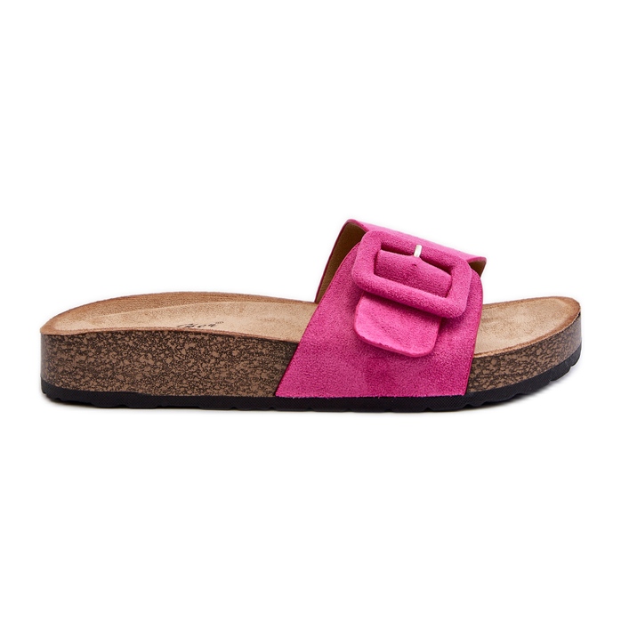 Flip-flops De Damă Cu Cataramă Eco Suede Fuchsia Laeltia roz Flip-flops De Damă Cu Cataramă Eco Suede Fuchsia Laeltia roz