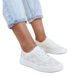 Tenisi albi Whitley din piele ecologica