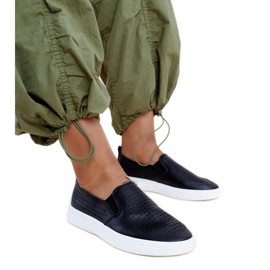 Tenisi Dafina cu slip-on negri ajurati negru Tenisi Dafina cu slip-on negri ajurati negru
