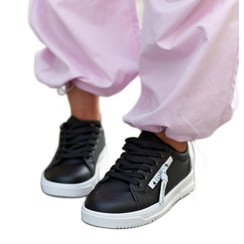 Tenisi negri din piele ecologica Brecht negru Tenisi negri din piele ecologica Brecht negru