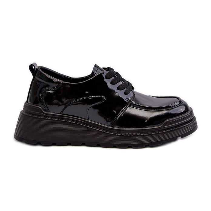 Pantofi de dama din piele lacuta, piele naturala, scadaria neagra negru Pantofi de dama din piele lacuta, piele naturala, scadaria neagra negru