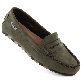 Mocasini de dama din piele intoarsa Potocki 09300 kaki verde Mocasini de dama din piele intoarsa Potocki 09300 kaki verde