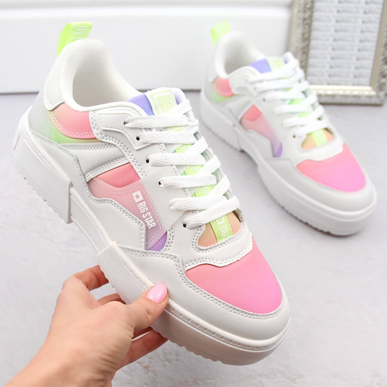 Pantofi sport multicolori de dama Big Star NN274359 alb Pantofi sport multicolori de dama Big Star NN274359 alb