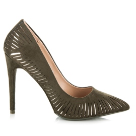 Seastar Pompe din piele intoarsa stralucitoare verde