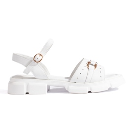 Goodin Sandale de dama din piele alba Goodin Sandale de dama din piele alba