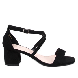 Derich Sandale negre cu toc mic negru