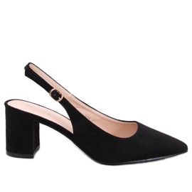Pompe Soheil Black cu toc deschis negru