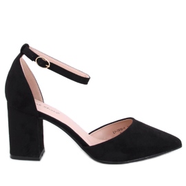 Pompe Pozzi Black cu bretele la gleznă negru Pompe Pozzi Black cu bretele la gleznă negru