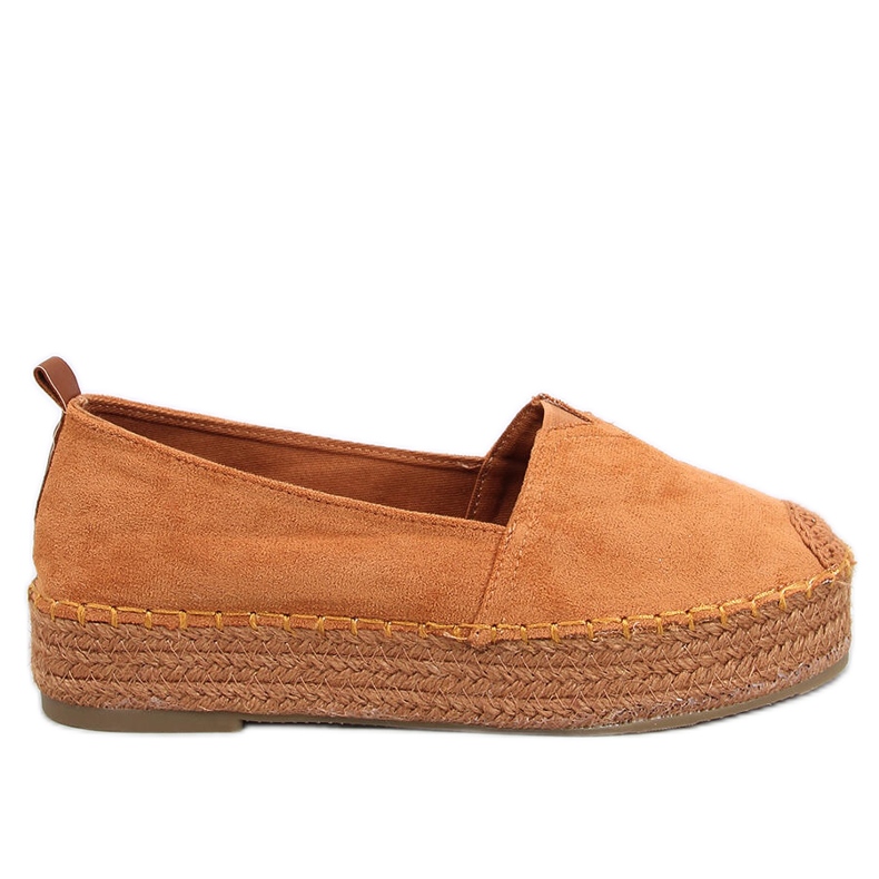 Espadrile cu talpă groasă Poulain Camel maro