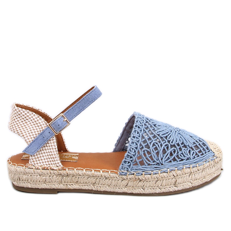 Sandale espadrile Premat Denim Blue ajurate albastru