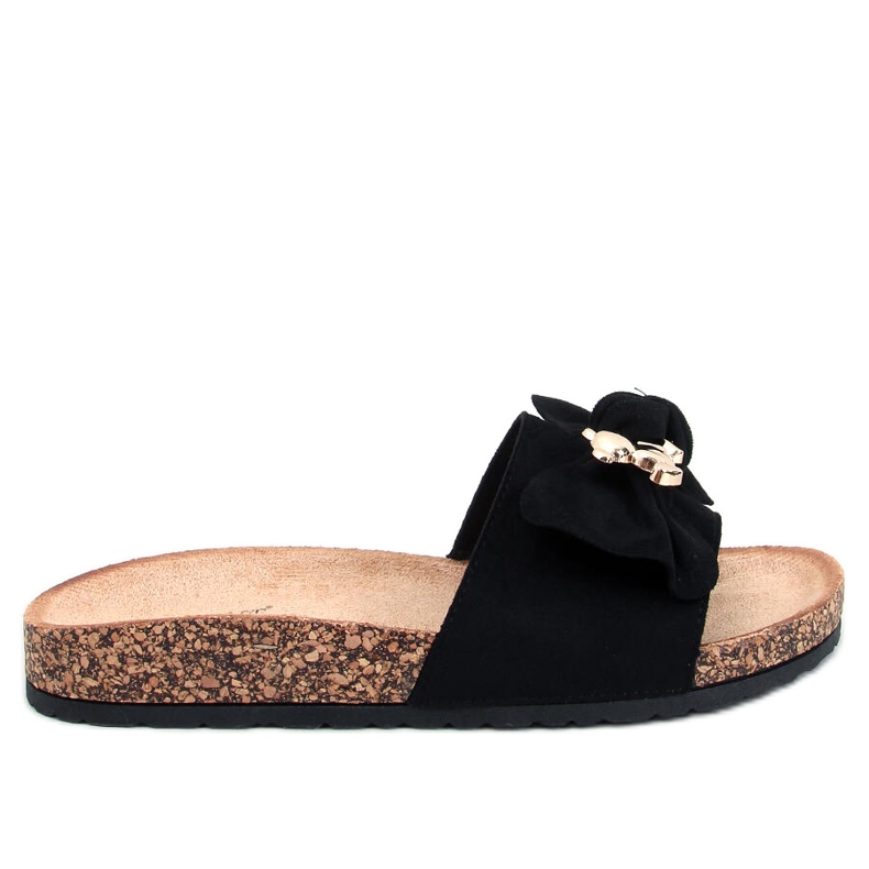 Lops Papuci de plută neagră cu ursuleț de pluș negru Lops Papuci de plută neagră cu ursuleț de pluș negru