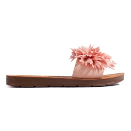 Flip-flops de dama roz cu o floare
