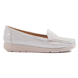 Mocasini albi de dama